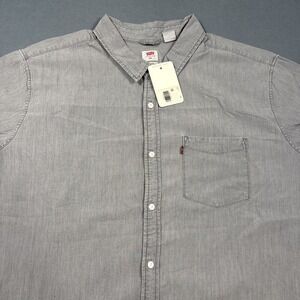 Levis Mens The One Pocket Denim Shirt Light Gray Standard Fit 3XL 866270223